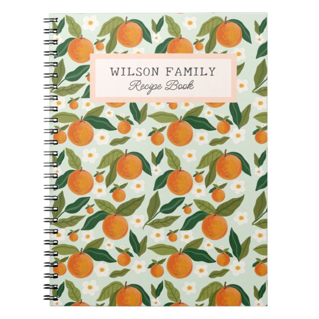 Cute Citrus Cute  Personalised Family Recipe Book (Front)