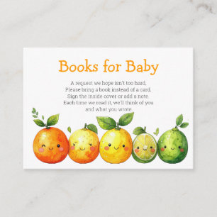 Cute Citrus Fruit Baby Shower Books for Baby Enclosure Card