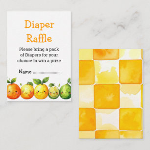 Cute Citrus Fruit Diaper Raffle Card