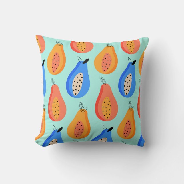 Cute Citrus Fruits Summer Vintage Cushion (Front)
