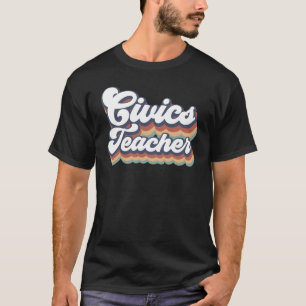Cute Civics Teacher Typography Back To School 2022 T-Shirt