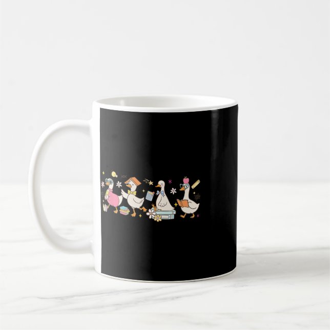 Cute Ck To School Silly Goose Teacher Math Student Coffee Mug (Left)