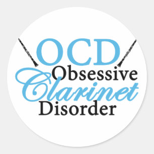 Cute Clarinet Classic Round Sticker