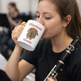 Cute Clarinet Crew Brown Puppy Dog Coffee Mug