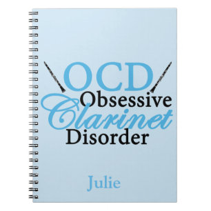 Cute Clarinet Custom Blue Notebook