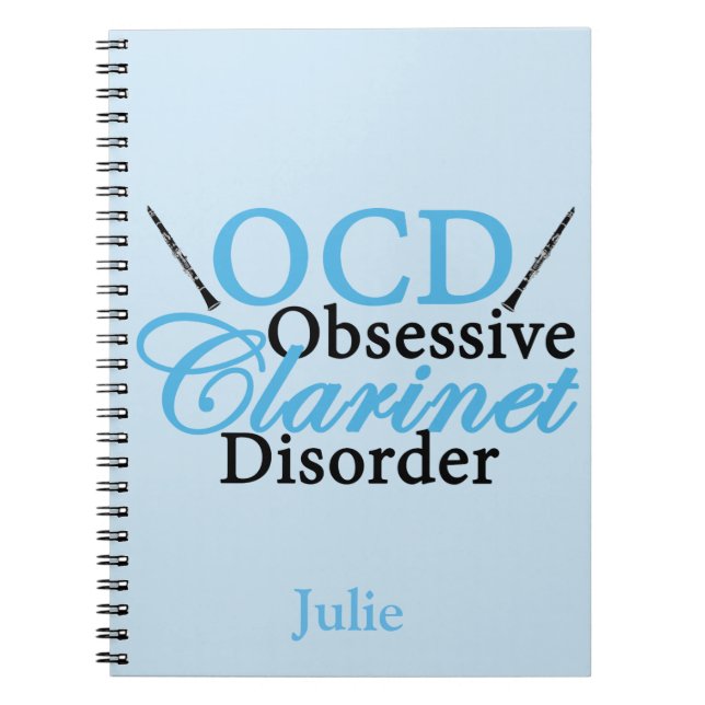 Cute Clarinet Custom Blue Notebook (Front)