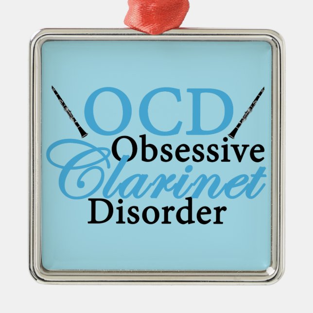 Cute Clarinet Metal Tree Decoration (Front)