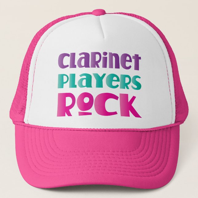 Cute Clarinet Players Rock Music Gift Trucker Hat (Front)