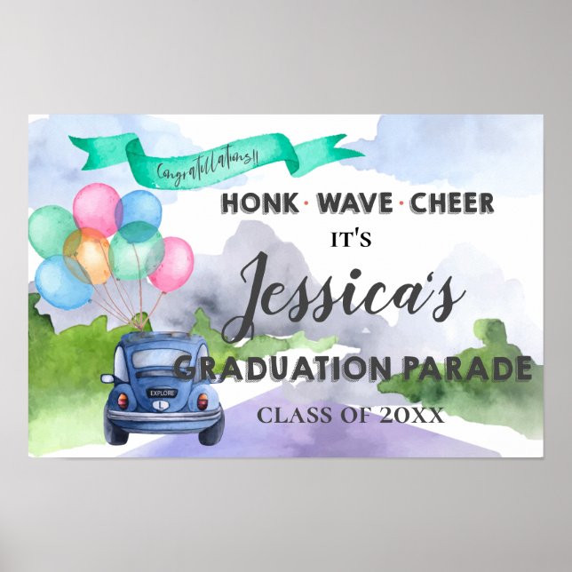 Cute Class Of 2022 Drive By Graduation Parade  Poster (Front)