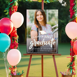Cute Class Of 2023 Photo Graduation Announcement Poster
