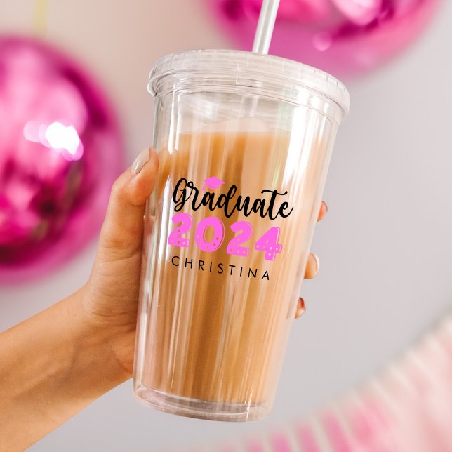 Cute Class Of 2024 Graduate High School Graduation Acrylic Tumbler (Cute Class Of 2024 Graduate High School Graduation Acrylic Tumbler)