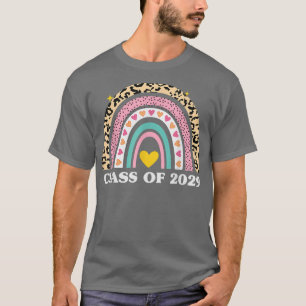 Cute Class of 2029 Rainbow Leopard Back to School  T-Shirt