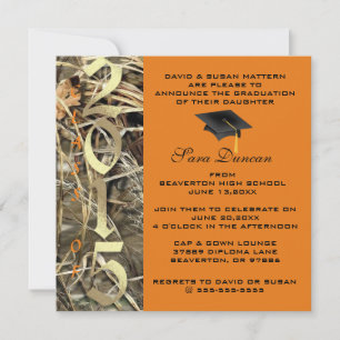 Cute Classic Camo Elegant 2015 Graduation Invites