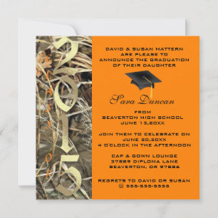 Cute Classic Camo Elegant 2015 Graduation Invites