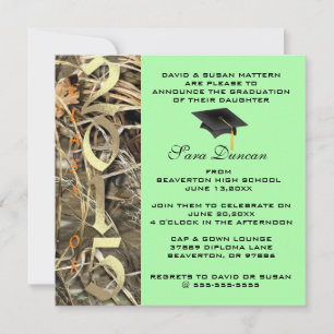 Cute Classic Camo Elegant 2015 Graduation Invites