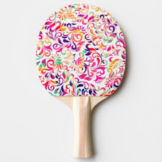 Cute classic colourful flowers pattern All-Over-Pr Ping Pong Paddle