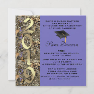 Cute Classic Country Camo 2019 Graduation Invite
