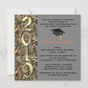 Cute Classic Country Camo 2019 Graduation Invite