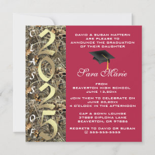 Cute Classic Country Camo 2025 Graduation Invite