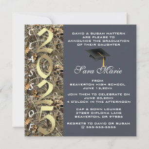 Cute Classic Country Camo 2025 Graduation Invite