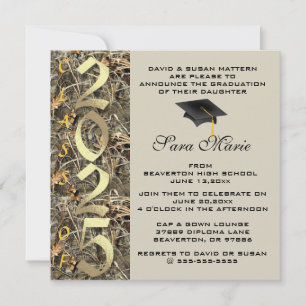Cute Classic Country Camo 2025 Graduation Invite