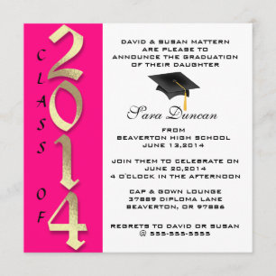 Cute Classic Elegant 2014 Graduation Invitation