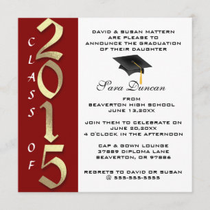Cute Classic Elegant 2015 Graduation Invitation