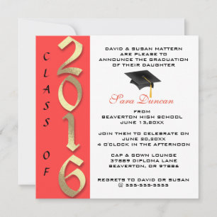 Cute Classic Elegant 2016 Graduation Invitation