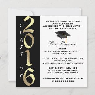 Cute Classic Elegant 2016 Graduation Invitation