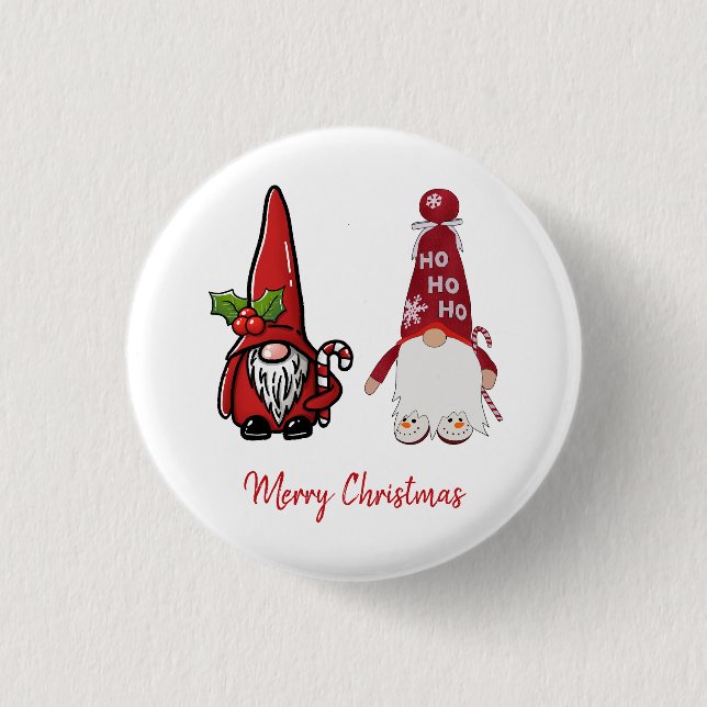 Cute Classic  Gnomes Custom Christmas 3 Cm Round Badge (Front)
