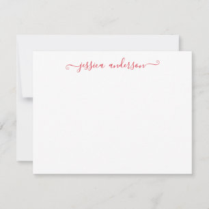 Cute Classic Preppy Modern Girly Maroon Red Script Card