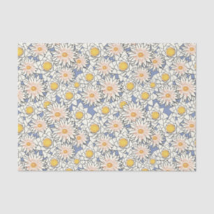 Cute classic retro pattern l Yellow flowers Tissue Paper