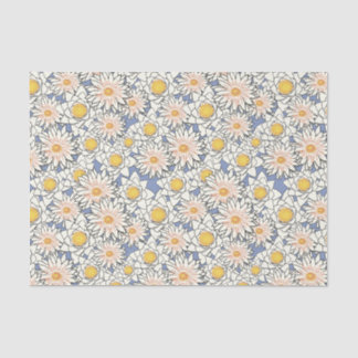 Cute classic retro pattern l Yellow flowers Tissue Paper