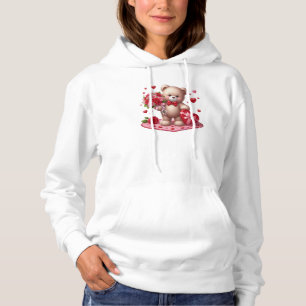 Cute, classic Valentine's day teddy bear Hoodie