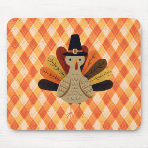 Cute, classic/vintage Thanksgiving Turkey Mouse Mat