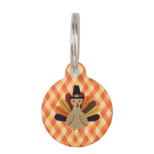 Cute, classic/vintage Thanksgiving Turkey Pet Tag