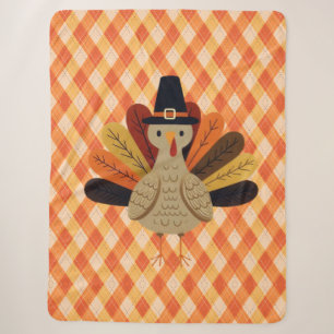 Cute, classic/vintage Thanksgiving Turkey Sherpa Blanket