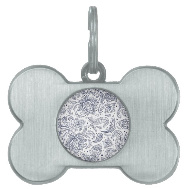 Cute classical flowers patterns pet ID tag (Front)