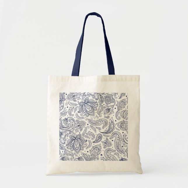 Cute classical flowers patterns tote bag (Front)
