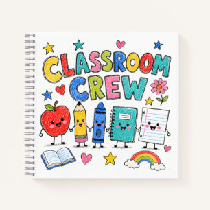 Cute Classroom Crew Teacher Classroom Decor Notebook