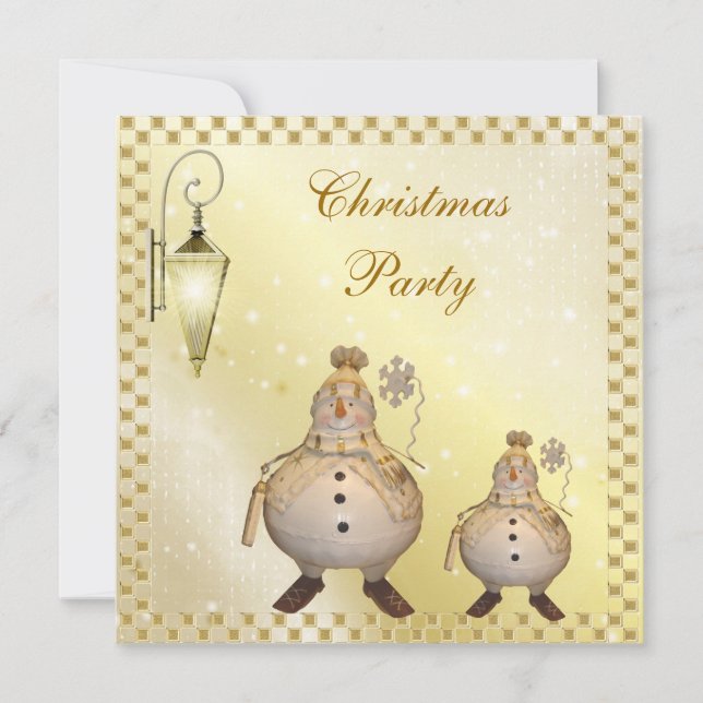 Cute & Classy Snowman Christmas Party Invitation (Front)