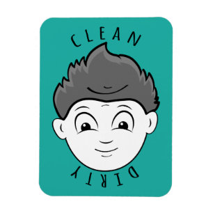 Cute Clean Boy Dirty Bearded Man Dishwasher Magnet