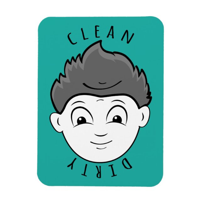 Cute Clean Boy Dirty Bearded Man Dishwasher Magnet (Vertical)