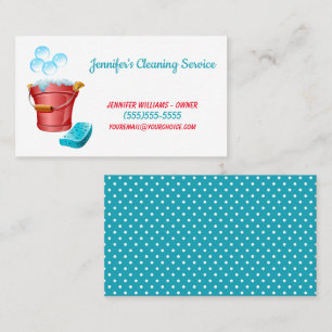 Cute Cleaning Housecleaning Service Bucket Business Card