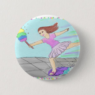 Cute Cleaning Lady 6 Cm Round Badge