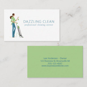 Cute Cleaning Maid House Clean Service Business Card