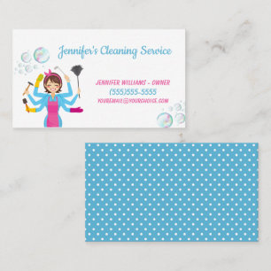 Cute Cleaning Maid Housekeeping Service Business Card