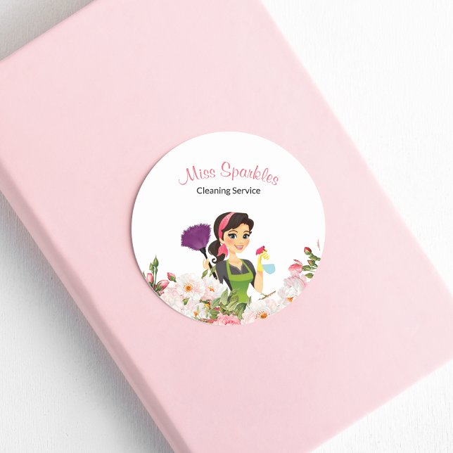 Cute Cleaning Service Maid Business Sticker (Creator Uploaded)