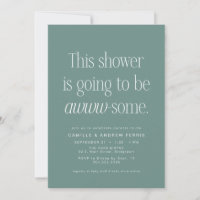 Cute clever awesome green baby shower