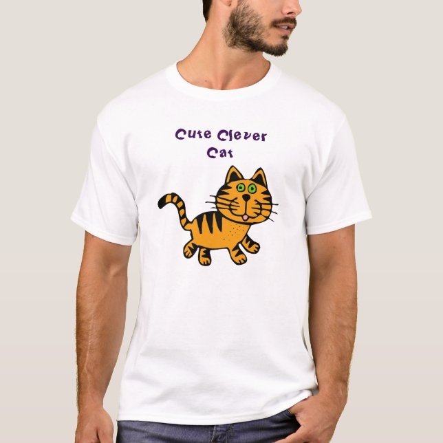 Cute Clever Cat t-shirt (Front)